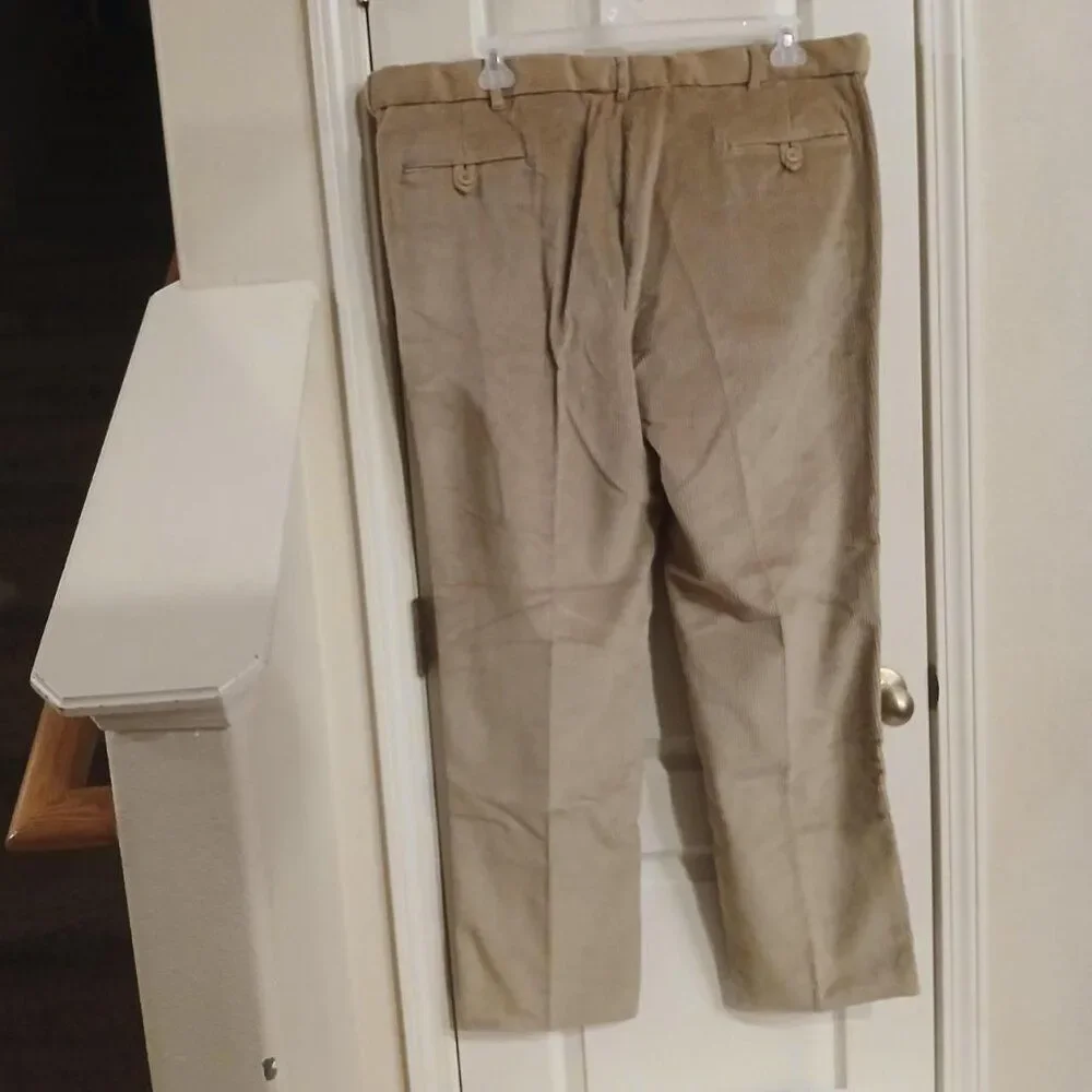 NWT Peter Christian Tan Corduroy Pants 46x31 Preppy Classic Quiet Luxury Basic